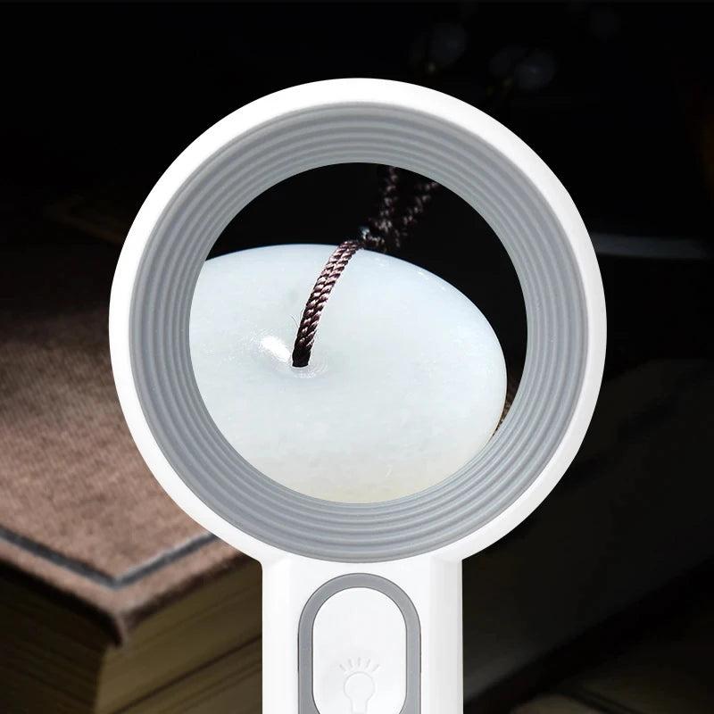 Rechargeable Handheld Magnifier with LED Light for Easy Reading - Smarsty