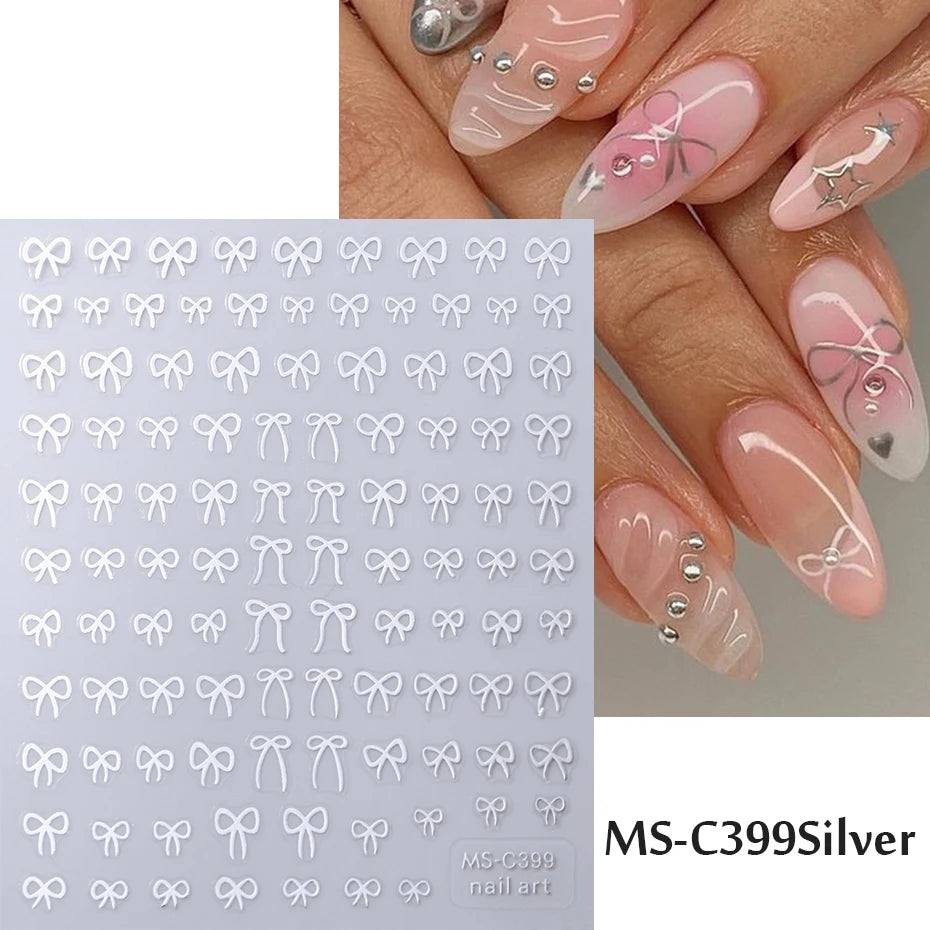 Mini Bowknot Nail Art Stickers for Creative Decoration - Smarsty