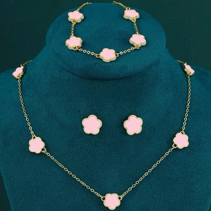 Lucky Five-Petal Flower Jewelry Set for Women - Smarsty