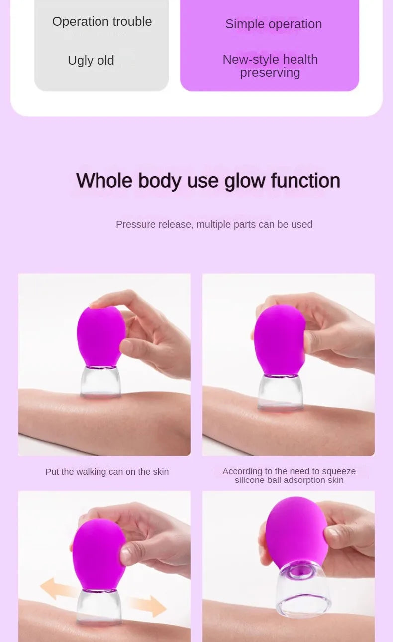 Silicone Cupping Massage Set for Anti-Aging Treatment - Smarsty