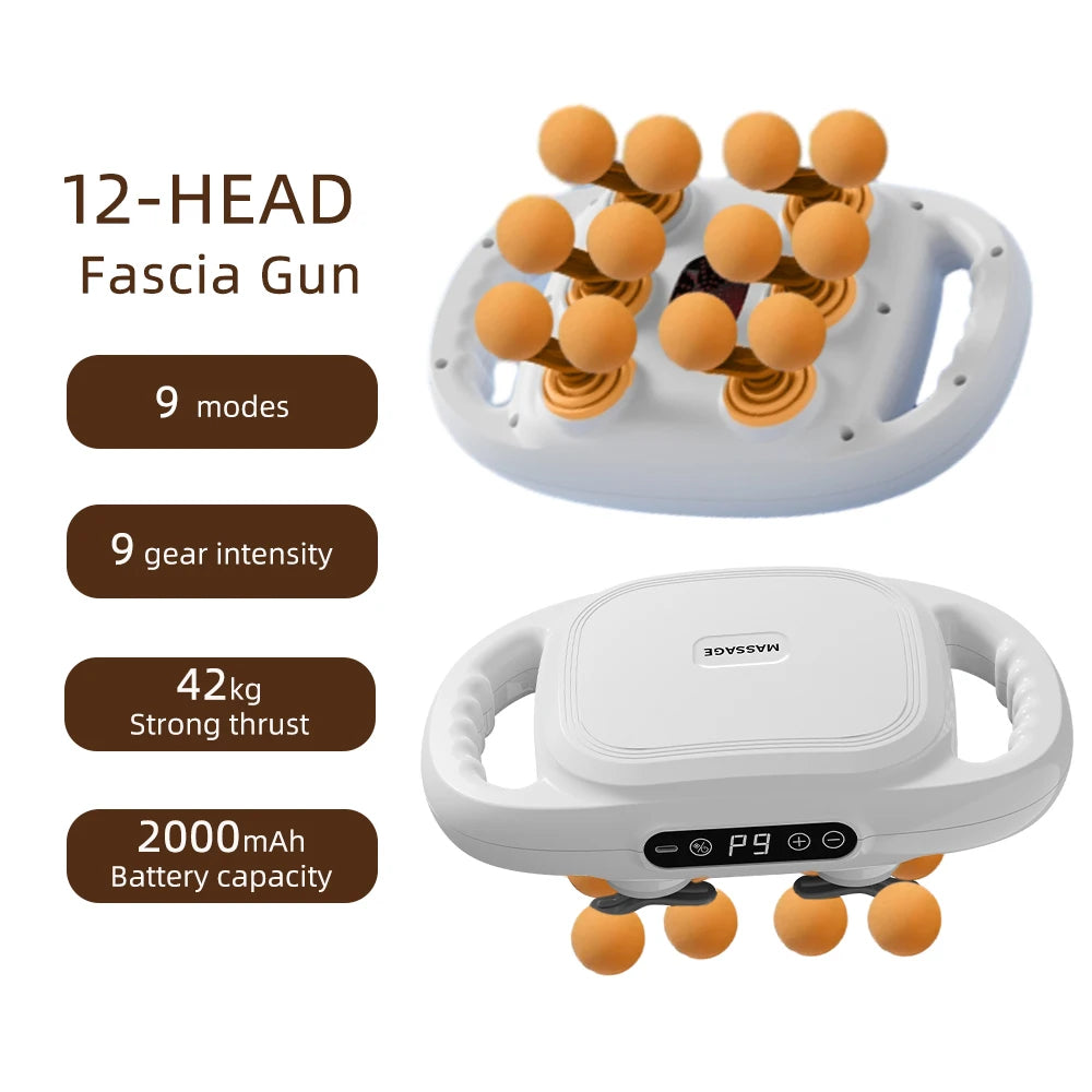 16-Head Fascia Gun High-Frequency Vibration Body Massage Gun Back and Waist Massager Neck Shoulder Massager Muscle masajeador - Smarsty