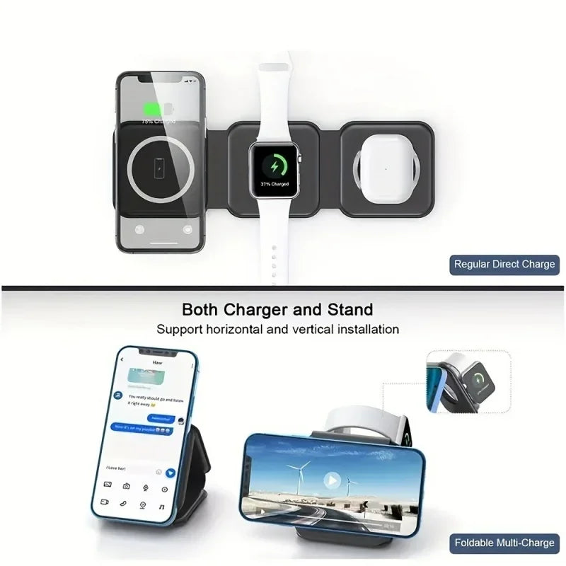 3 In 1 Wireless Magnetic Charger Dock For iPhone Pro - Smarsty