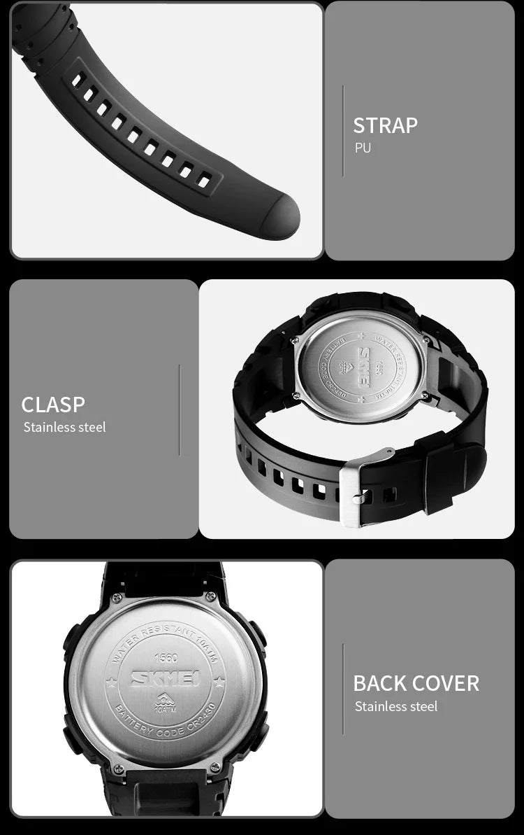 Waterproof Digital Sport Watch with 10 Year Battery Life - Smarsty