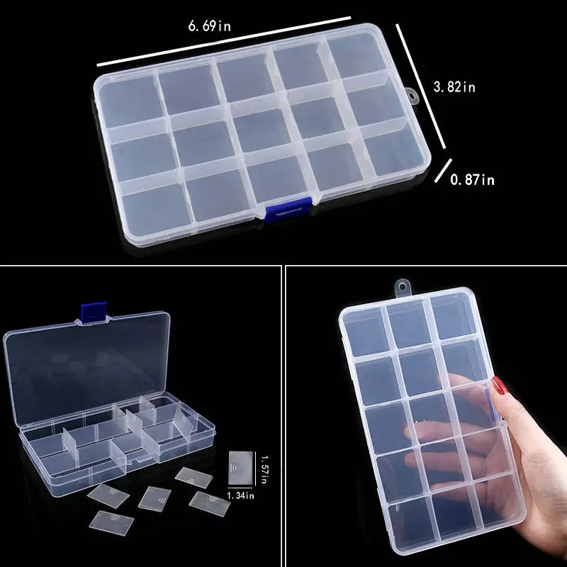 Transparent Jewelry Storage Box with Adjustable Compartments - Smarsty