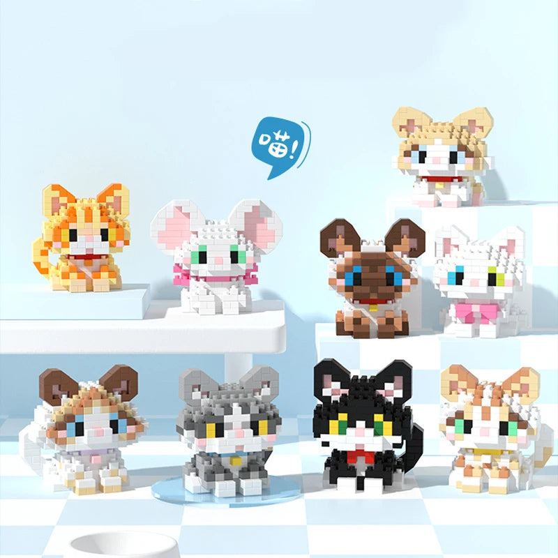 Animal Small Particle Dog Cat Mini Building Blocks DIY Assembly Brick Sets Educational Toys for Kid 10 To 12 Year Birthday Gift