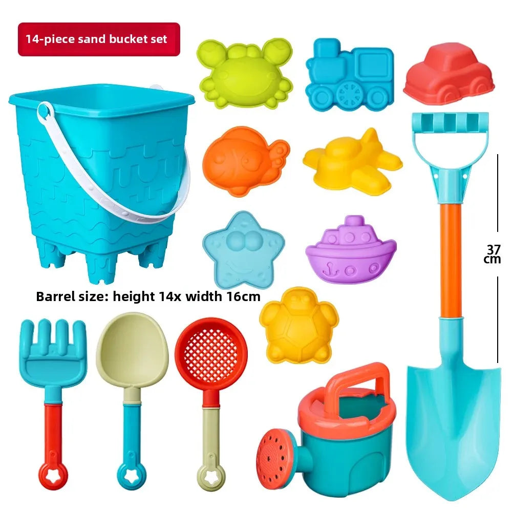 Summer Beach Set Toys For Kids Digging Sand Plastic Bucket Watering Bottle Shovels Children Beach Water Game Toys Tools by Smarsty
