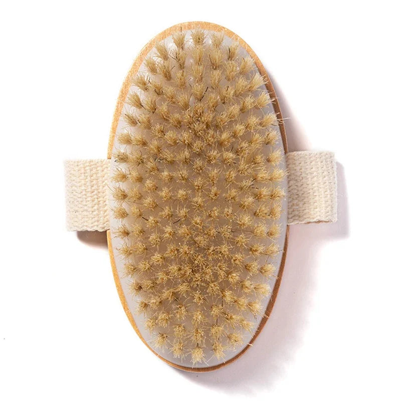 Natural Bristle Bath Brush for Soft Skin Massage - Smarsty