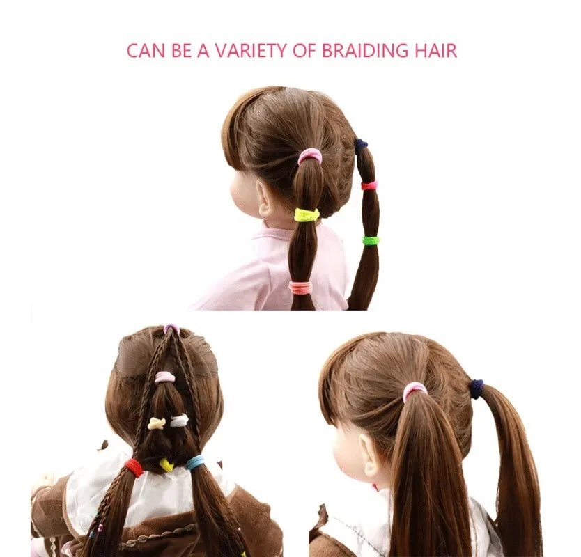 200 Pack Nylon Hair Bands Colorful Gentle No Damage - Smarsty