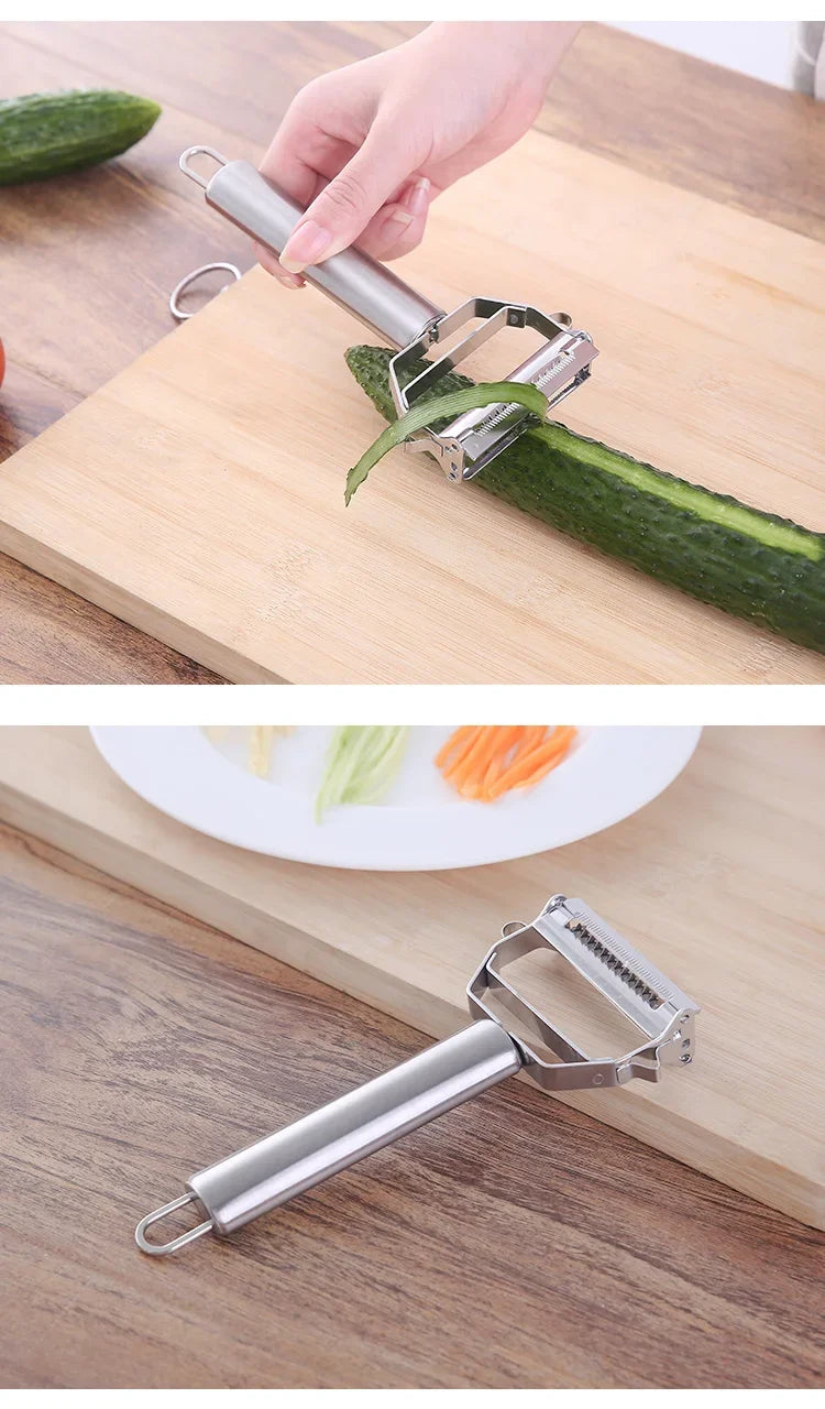 Stainless Steel Peeler Fruit Vegetable Multifunction Grater Julienne Peeler Slice Melon Potato Carrot Cucumber Home Kitchen Tool by Smarsty