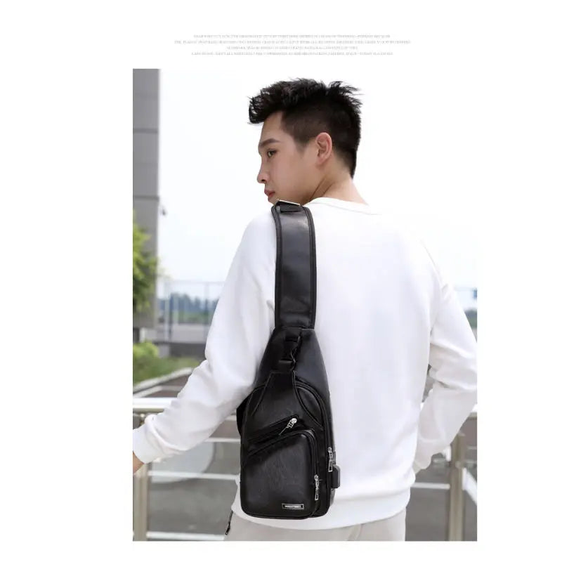 Mens USB Chest Bag With Portable Charging Crossbody - Smarsty