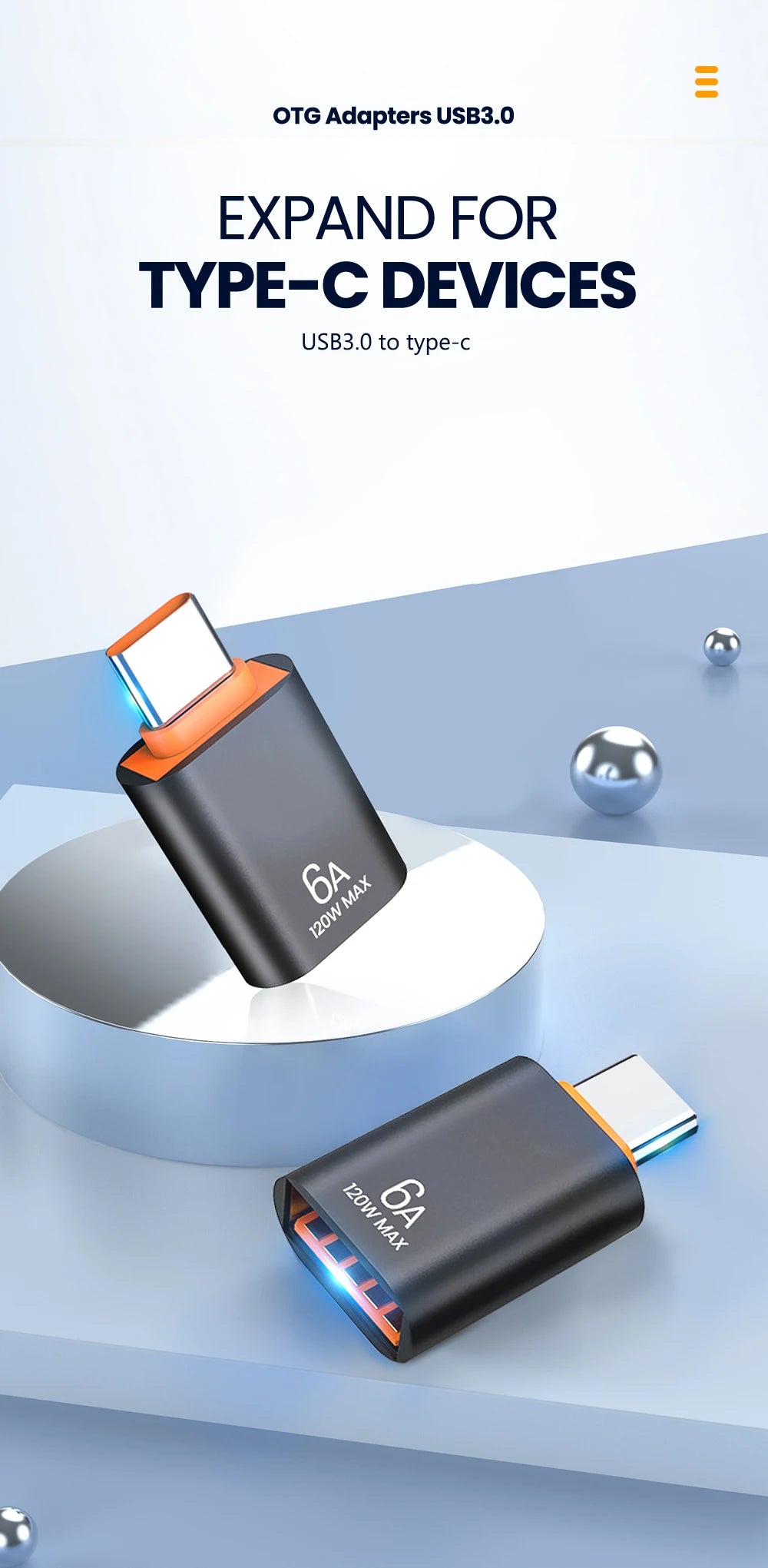 10A OTG USB 3.0 To Type C Adapter USB Female To Type c Male Fast Charging adadpter OTG USB C For Xiaomi Samsung Laptop PC - Smarsty