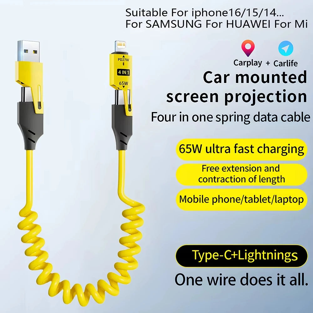 NNBILI 4 in 1 65W Quick Charger Data Cable - Smarsty