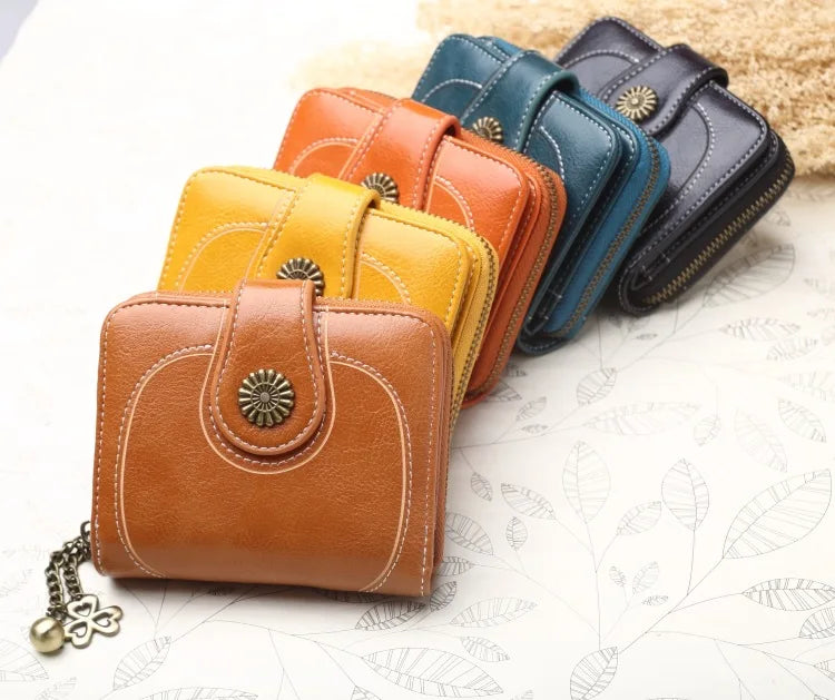 Women Wallets and Purses PU Leather Money Bag Female Short Hasp Purse Small Coin Card Holders Blue Red Clutch New Women Wallet - Smarsty