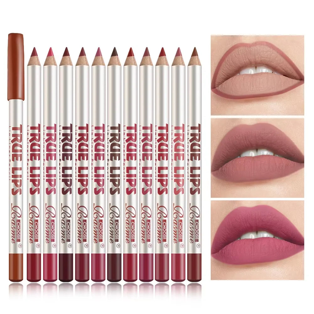12 Piece Long Lasting Lipstick Set with Lip Liner - Smarsty