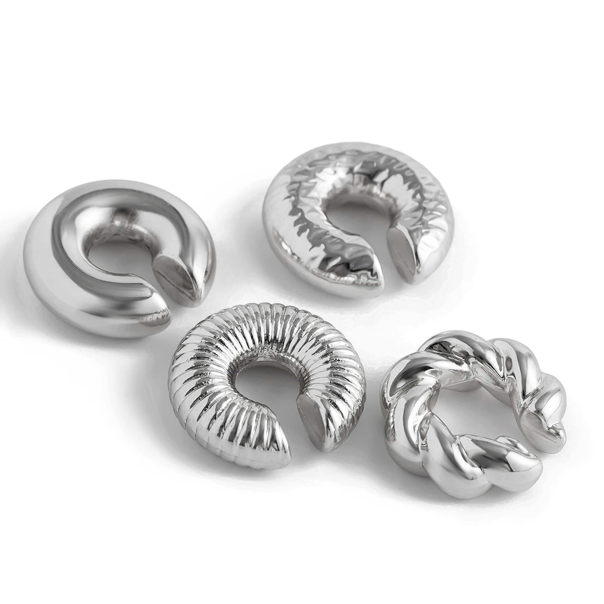 Ingemark 4Pcs Chunky Tube Clip Earrings for Women - Smarsty