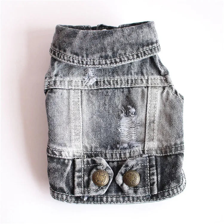 Cool Dog Jeans Jacket for Small Dogs Fashionable Style - Smarsty