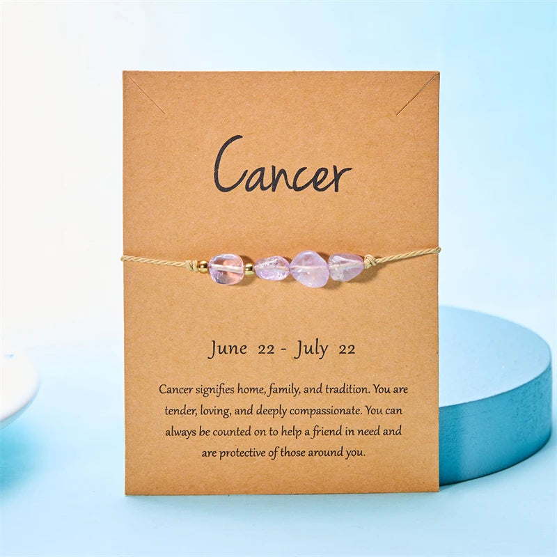 12 Constellation Natural Stone Beads Bracelets for Zodiac Signs - Smarsty