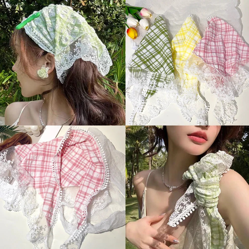 Sweet Flower Hair Scarf Headband Lightweight Summer - Smarsty