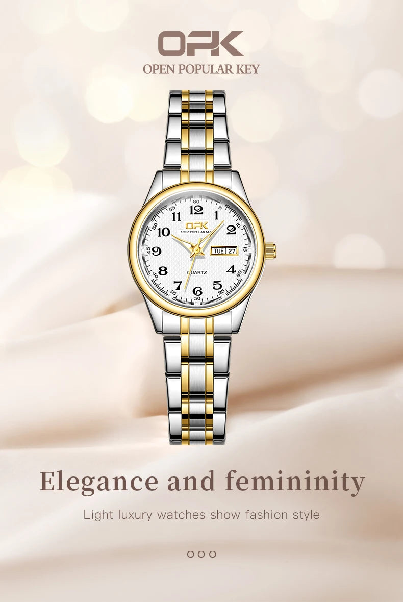 Luxury Waterproof Quartz Watch For Women Stainless Steel Strap - Smarsty