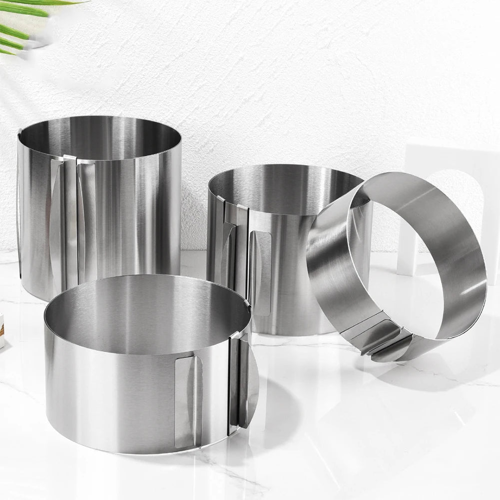 Rustproof Adjustable Stainless Steel Cake Mousse Ring - Smarsty