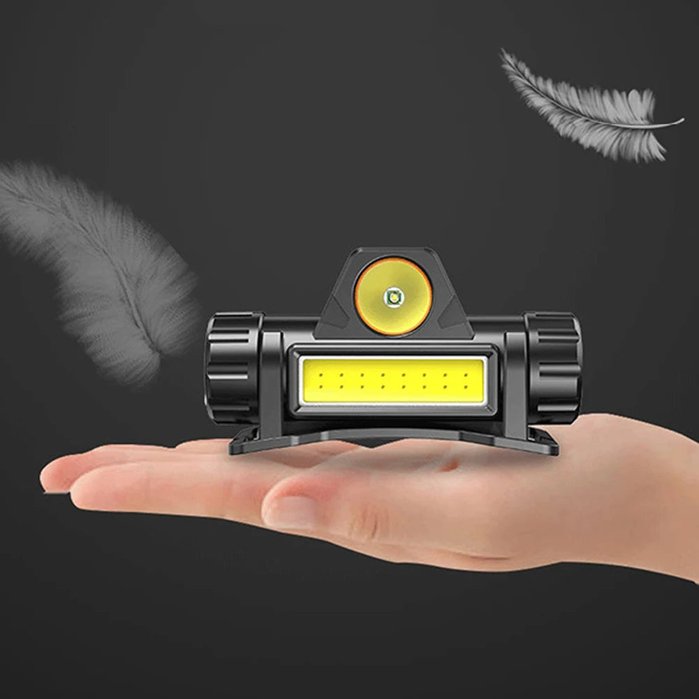 XPE+COB Emergency Head Lamps 150LM 400mAh Strong Light Flashlights Micro-USB Rechargeable IPX4 Waterproof for Outdoor Activities