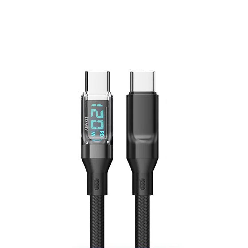 OOZCC LCD Watt Display Cable, Max 120W Super Fast Charging USB Type C Cable Data Transfer, USB A to Lightning for IPhone14 Pro - Smarsty