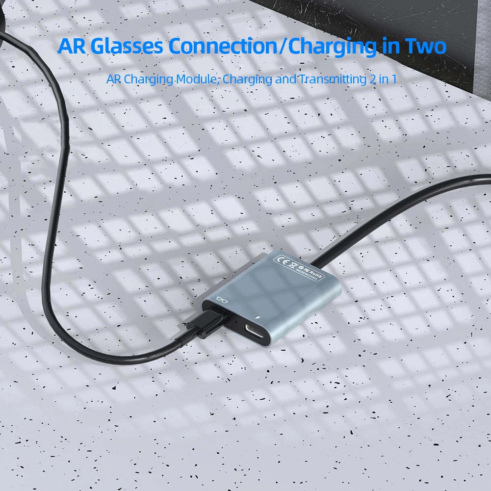 2 in 1 USB-C HUB PD100W&Data Transfer USB C Docking Station 10Gbps USB C Dock USB C Dongle for AR Glasses Phone Tablet Laptop PC