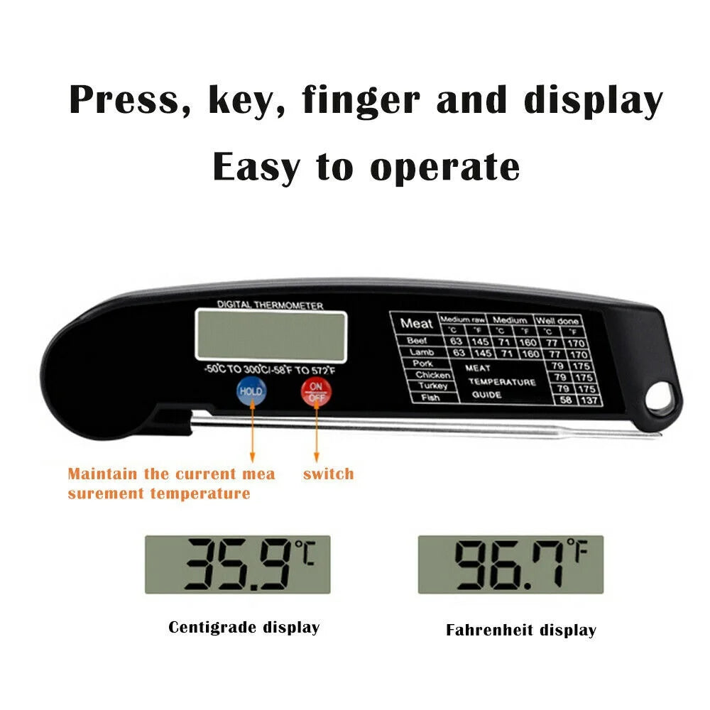 Foldable Digital Food Thermometer for Perfect Cooking - Smarsty