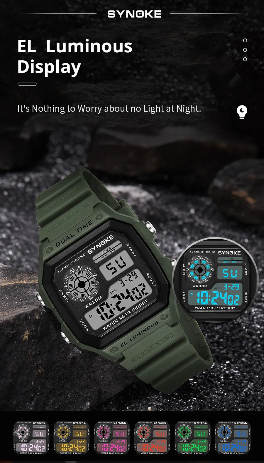 Waterproof Luminous Digital Sports Watch for Men and Women - Smarsty