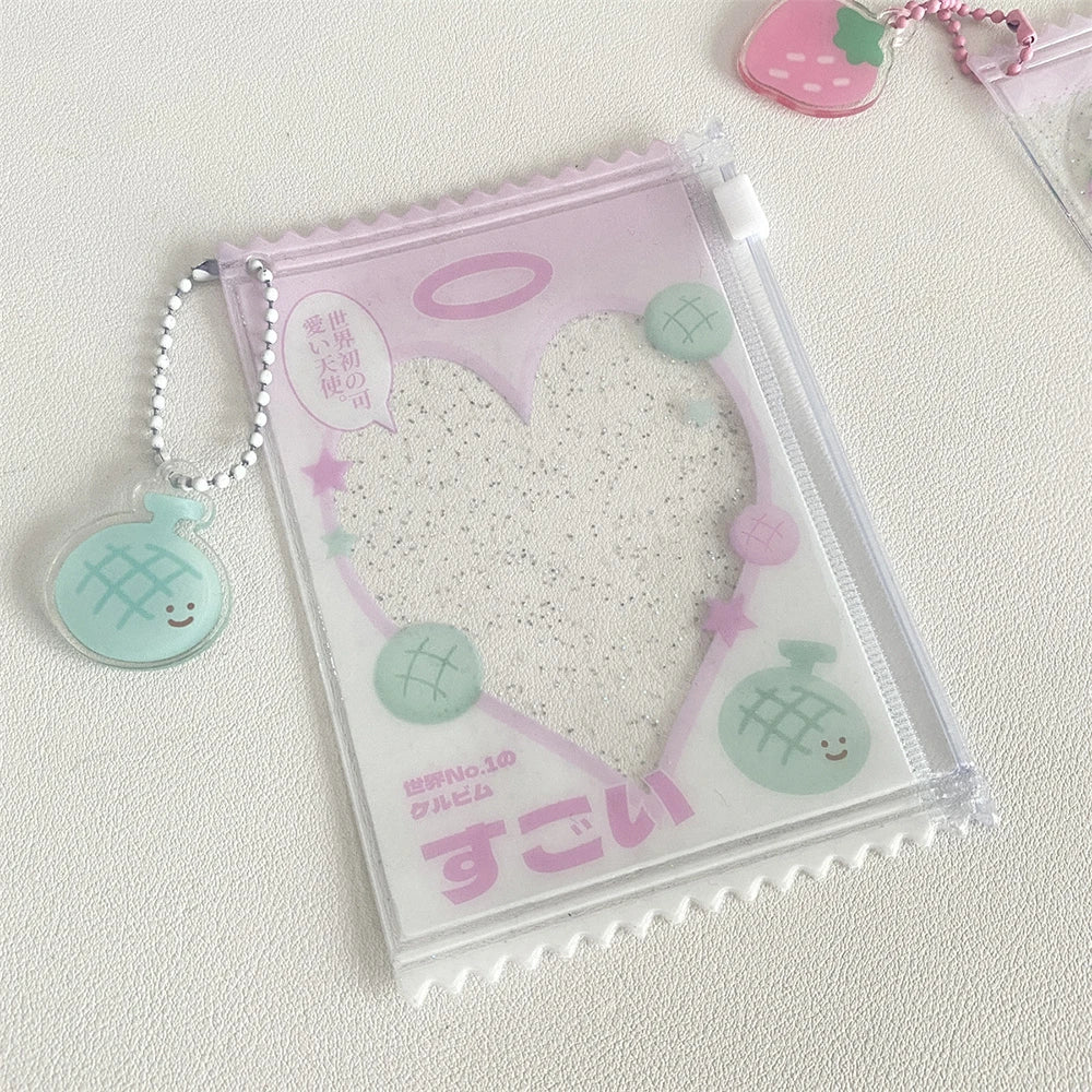 INS Transparent Candy Bag Badge Holder Korean Photocard Holder Display Bag Pendant Idol Photo Card Protective Cover Card Holder