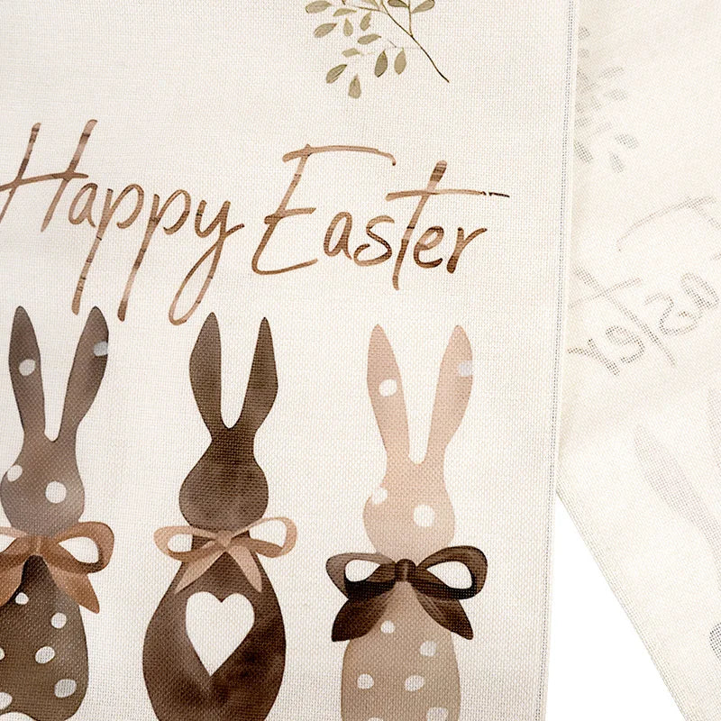 Linen Easter Rabbit Table Runner for Spring Decor - Smarsty