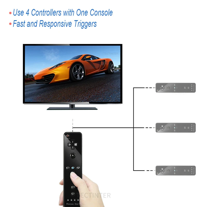 Wireless Nintendo Wii Gamepad Controller with Nunchuck Joypad - Smarsty