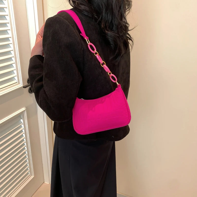 Felt Shoulder Bag For Women Crescent Saddle Purse Design - Smarsty