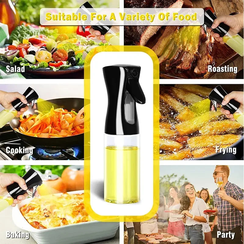 200/300/500mlOil Spray Plastic Household Kitchen Oil Spray Bottle Nebulizing Mist Filling Cooking Dual Use BBQ Camping Dispenser by Smarsty