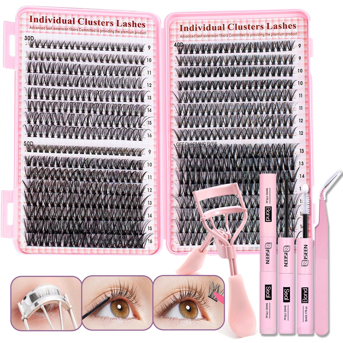 640pcs DIY False Eyelashes Extension Kit with Tools - Smarsty