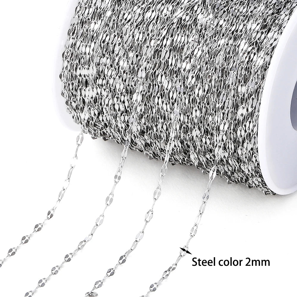 No Fade 2M Gold Stainless Steel Beaded Chain Durable - Smarsty