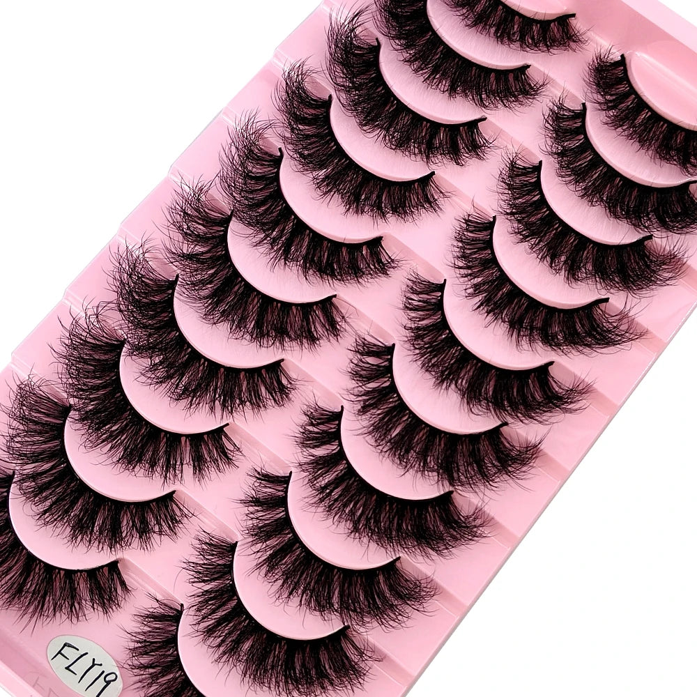 10 Pairs Handmade Faux Mink Eyelashes for Natural Look - Smarsty