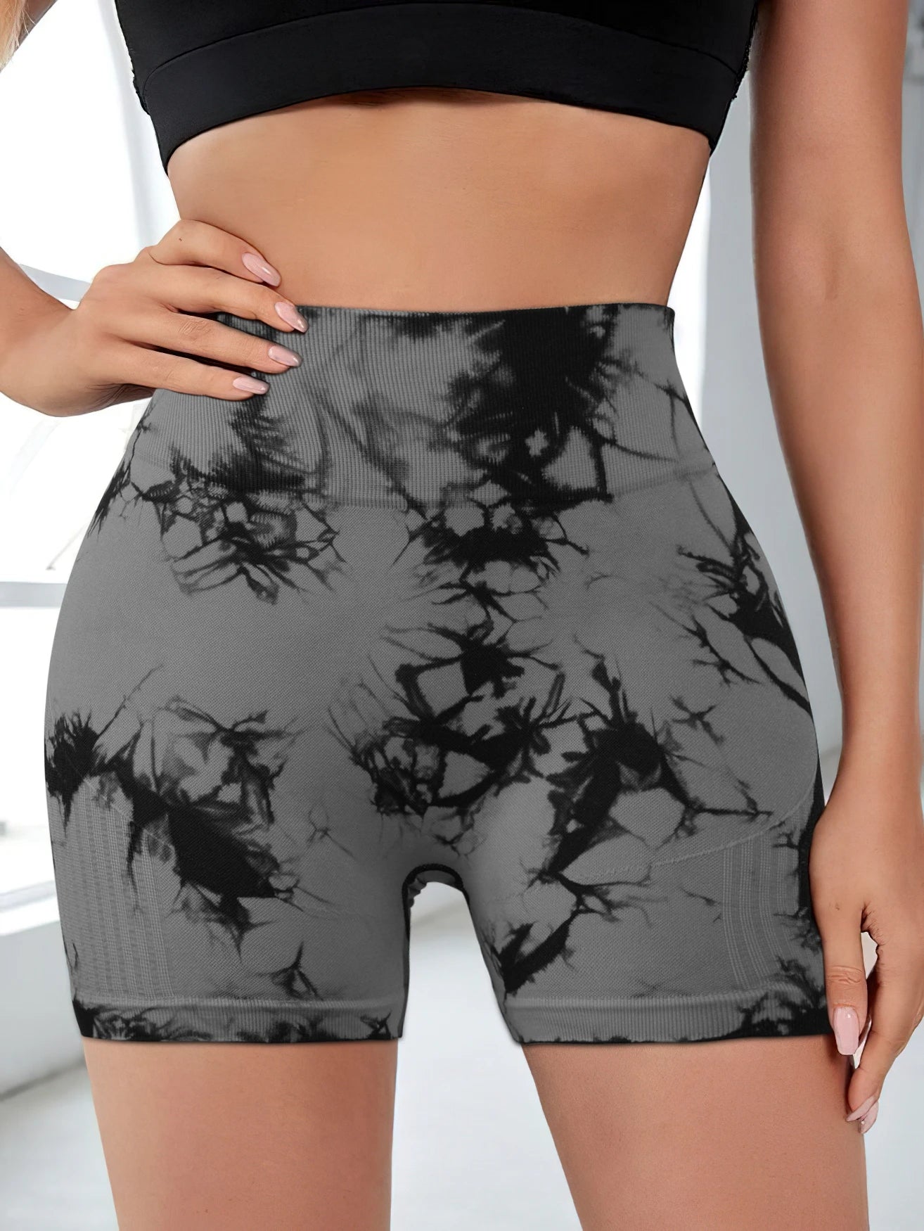 High Stretch Butt Lifting Tie Dye Fitness Shorts Women High Waist Summer Sport Yoga shorts Outdoors Sportwear
