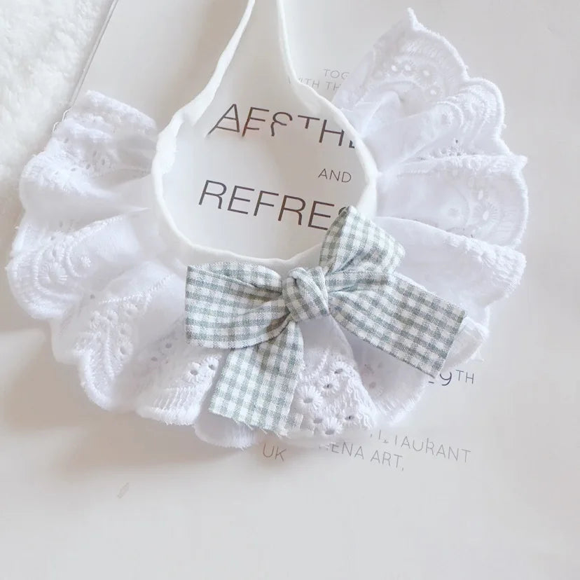 Cute Cat and Dog Tie Pet Drool Towel with Lace - Smarsty