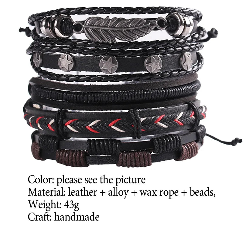 Viking Leather Bracelet For Men Adjustable Skull Design - Smarsty