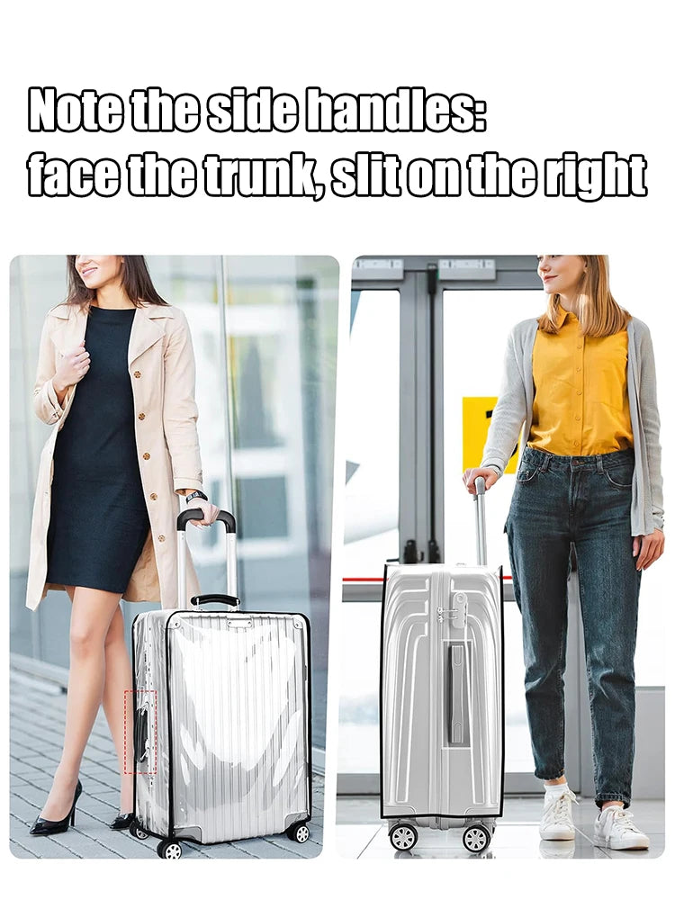 Transparent Pvc Luggage Protective Cover Wheeled Luggage Protective Cover Wear-Resistant Outer Cover Transparent Protective - Smarsty