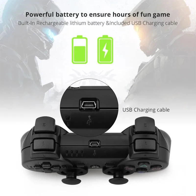 Wireless Bluetooth Gamepad Controller for PS3 with Dual Vibration - Smarsty