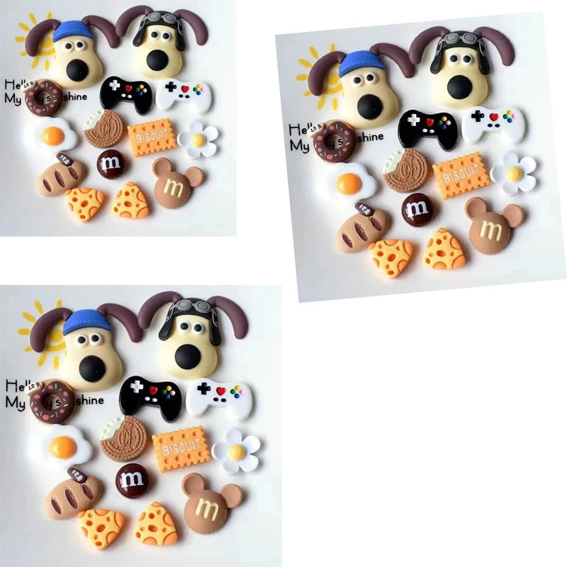 14/42PCS Set 3D Cute Cartoon Dogs Shoes Accessories Boys Girls Sandals Garden Shoe Buckle Decorations Fit Charm