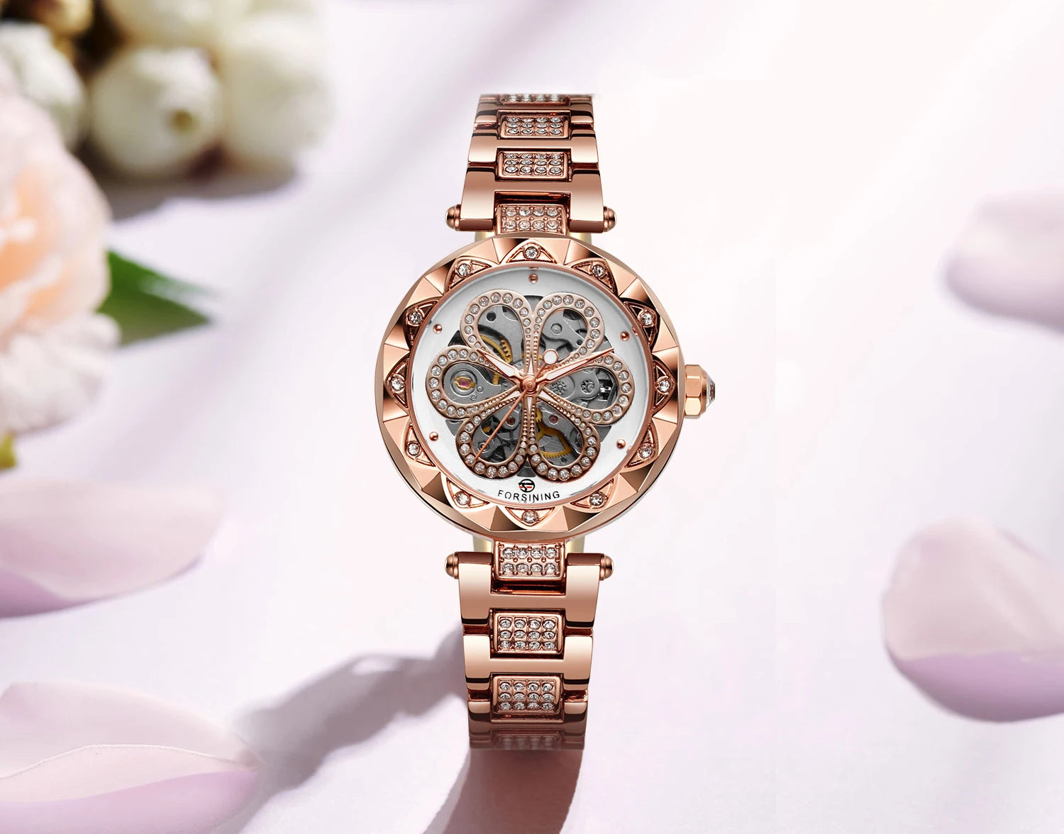Forsining Women's Skeleton Watch with Luminous Hands - Smarsty