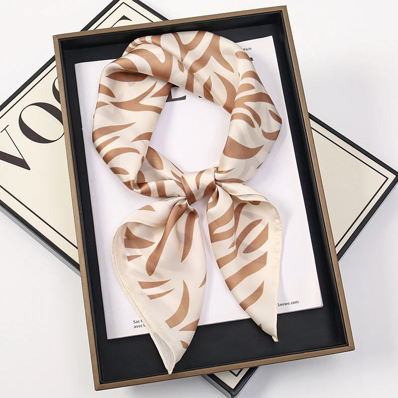 Bohemian Silk Square Scarf for Women Luxury Floral Print - Smarsty