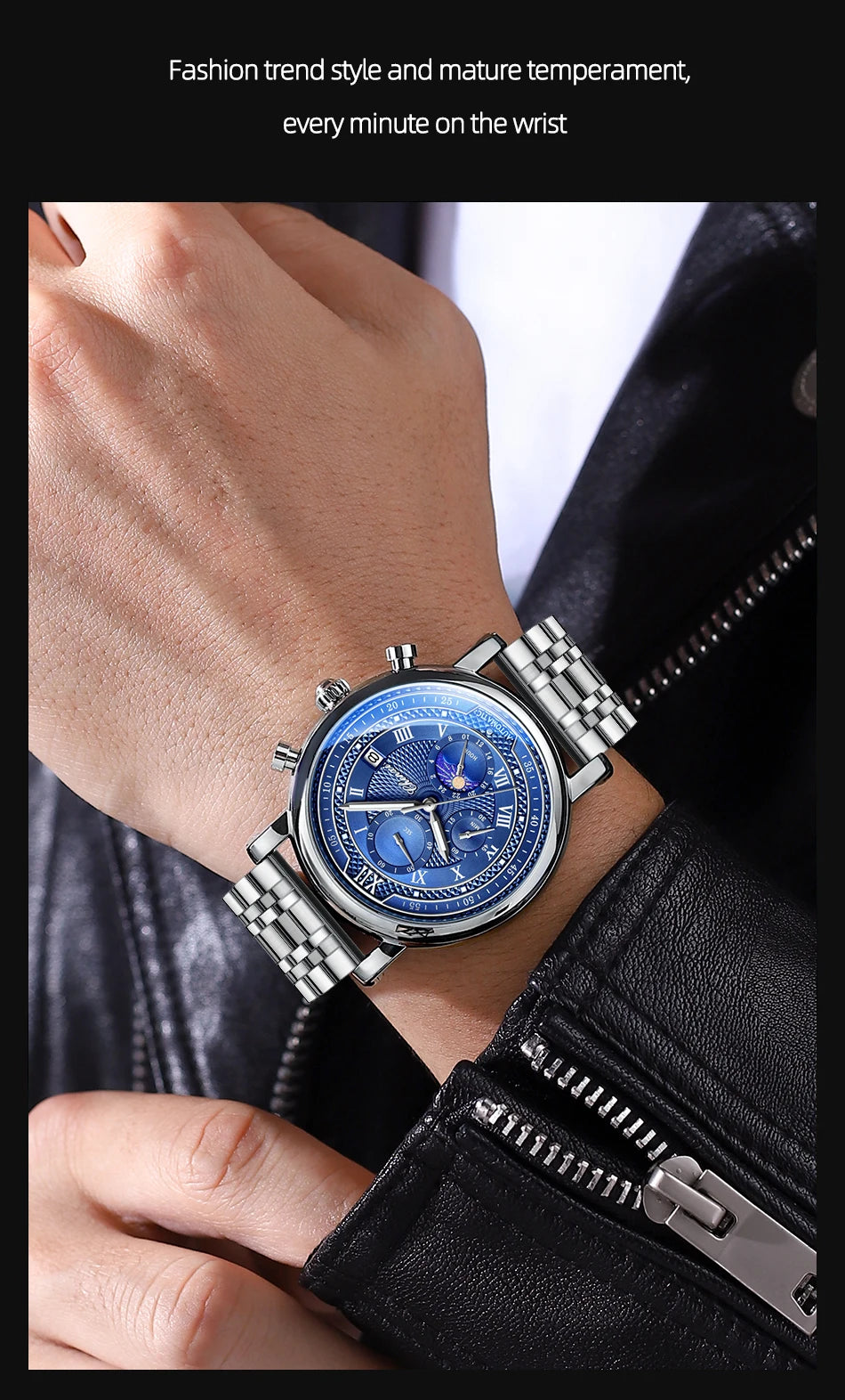 Chenxi Leather Chronograph Quartz Watch for Men - Smarsty