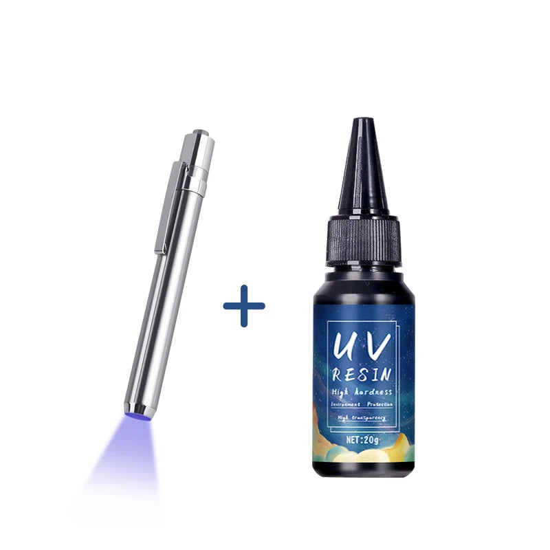 UV Resin Glue for DIY Jewelry, Epoxy Resin and UV Lamp High Transparency Fast Drying High Hardness, 20g, 50g, 100g, 250g, 1000g - Smarsty