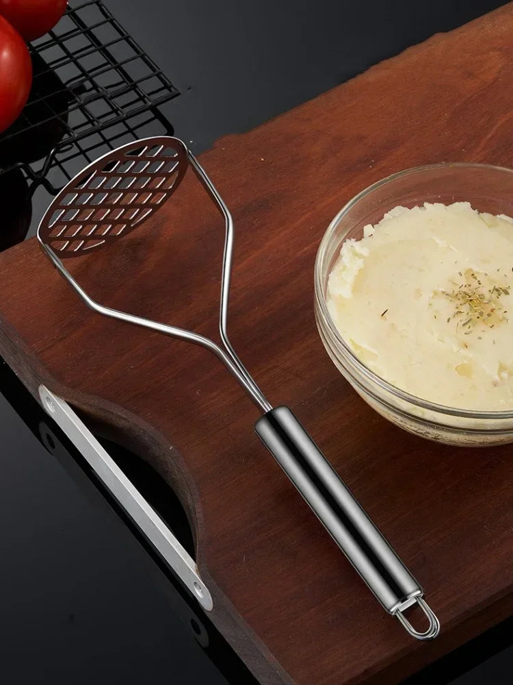 Stainless Steel Potato Masher Pumpkin Garlic Vegetable Fruit Easy Mud Press Grinder Children Food Crusher Kitchen Accessories