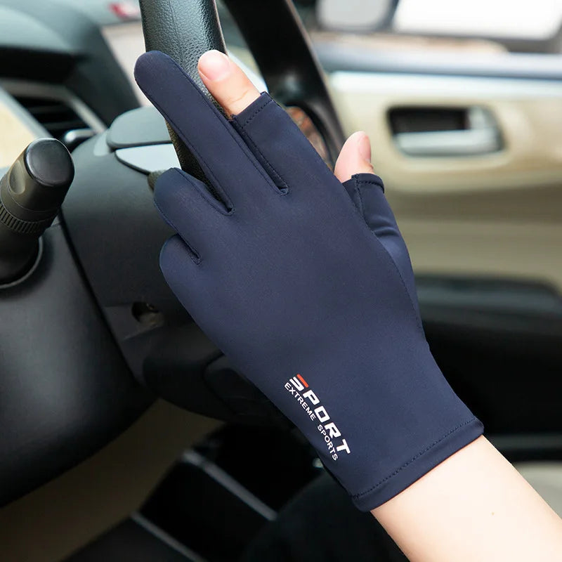 Breathable Ice Silk Sunscreen Gloves For Outdoor Use - Smarsty