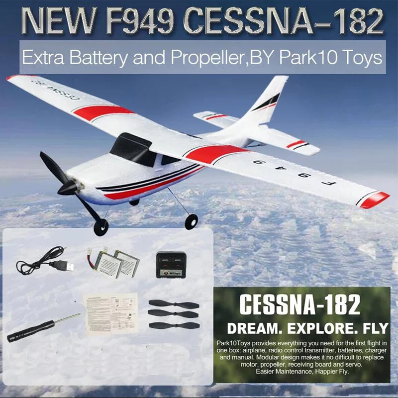 WLtoys F949 2.4G 3D6G 3Ch RC Airplane Fixed Wing Plane Outdoor Toys Drone RTF Upgrade Version Digital Servo F949S With Gyroscope - Smarsty